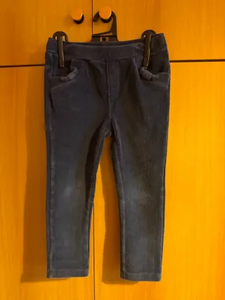 Pantaloni in velluto a coste blu