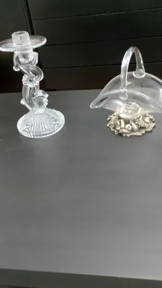 Lote de piezas de cristal y metal