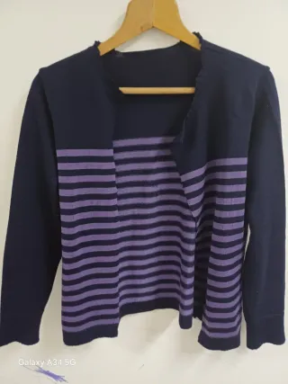 Cardigan donna blu e viola taglia M