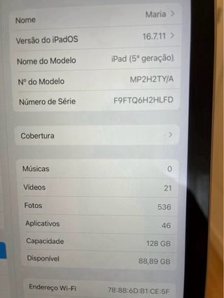 iPad 5ª Gen 128GB Plata