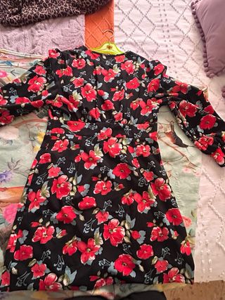 Vestido corto estampado flores