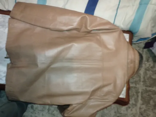 Chaqueta de cuero Simply beige/marrón