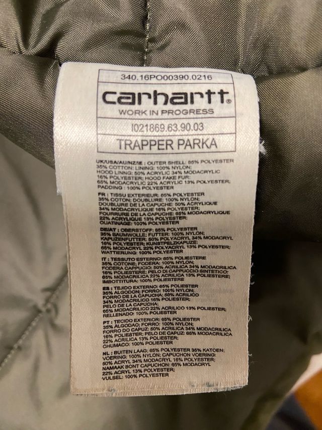 Parka Carhartt Trapper XXL Verde Militar