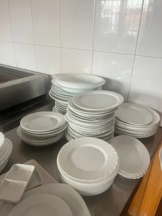 Lote de platos blancos de porcelana