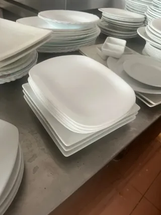 Lote de platos blancos de porcelana