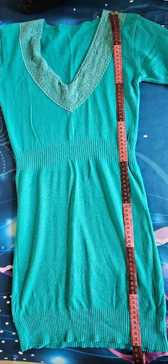Camiseta verde/turquesa larga estilo vestido