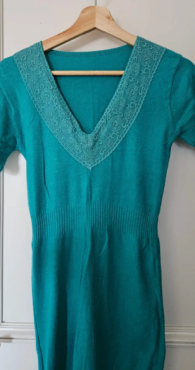 Camiseta verde/turquesa larga estilo vestido