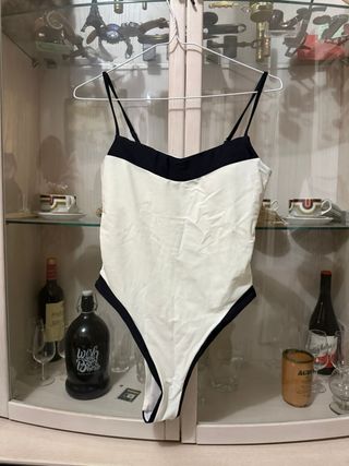Bañador mujer blanco y negro