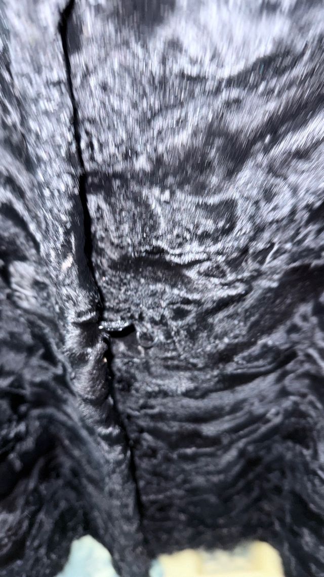 Abrigo de piel astracán negro