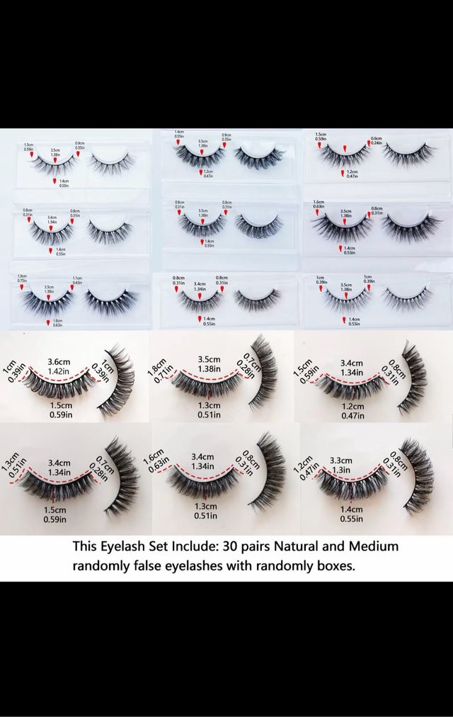30 Pares Pestañas Postizas