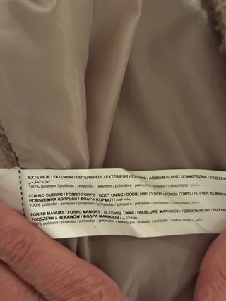 Abrigo oversize Sfera Talla S Beige