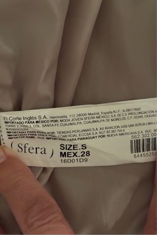 Abrigo oversize Sfera Talla S Beige