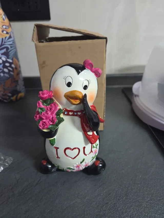 Salvadanaio pinguino I Love You