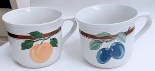 Coppia Tazze Porcellana Fine Boemia