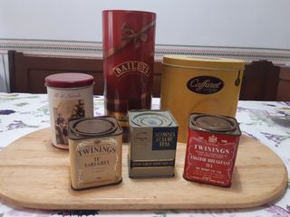 Set 5 Scatole Latta Tè e Caffè