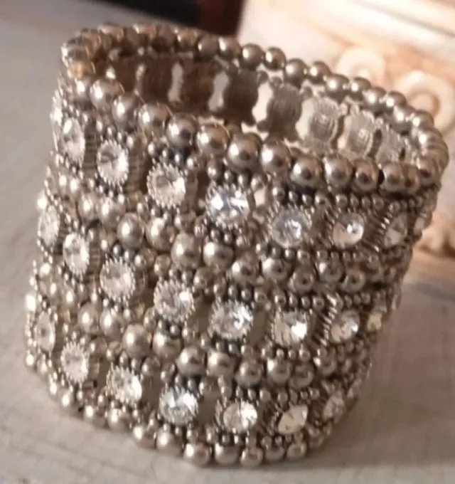 Bracciale elastico alto con strass