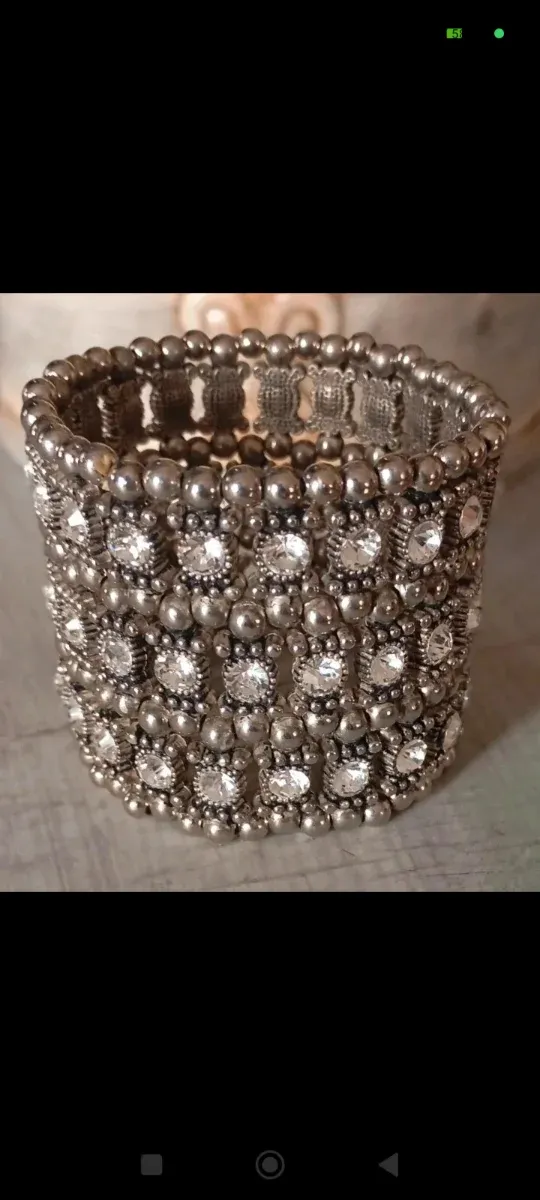 Bracciale elastico alto con strass