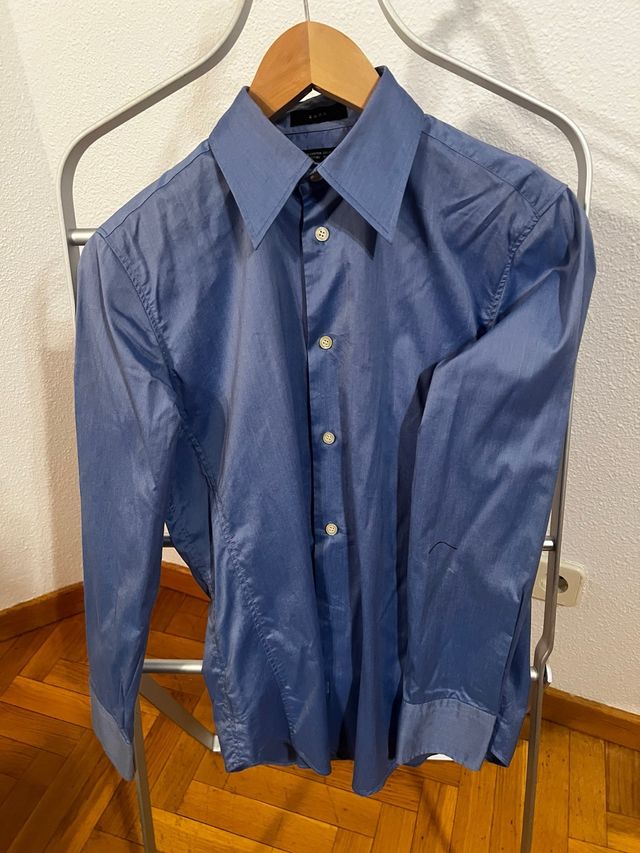 Camisa Zara Slim Azul Talla S