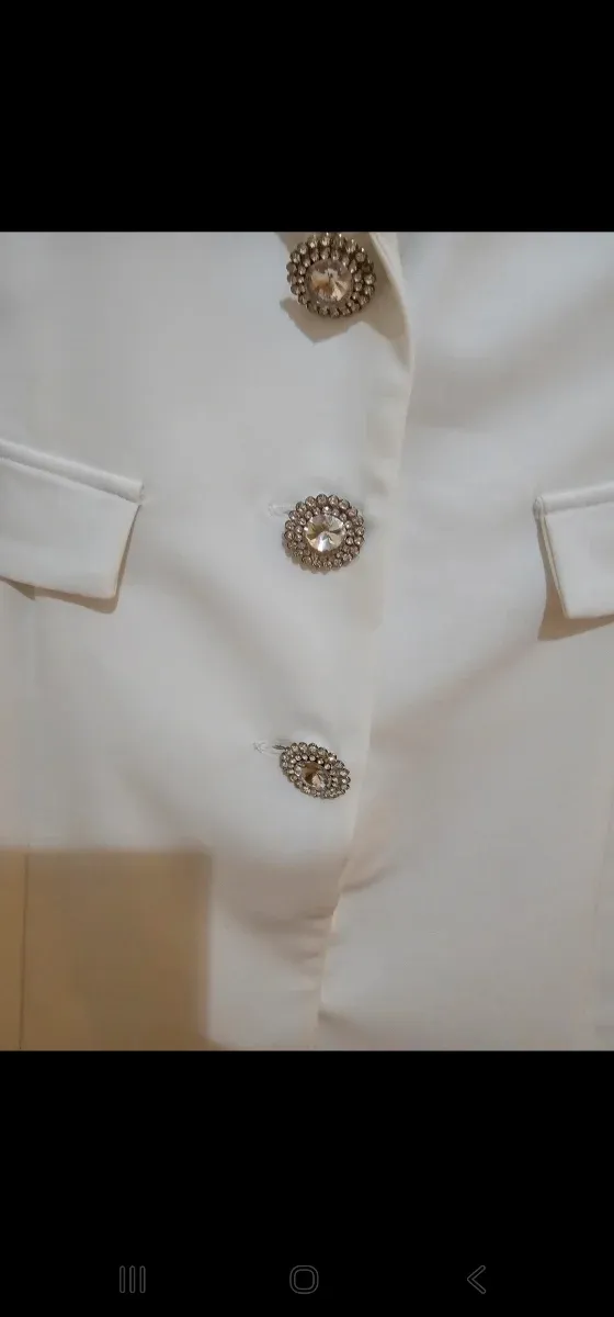 Vestido blanco con flecos y circonitas xxs