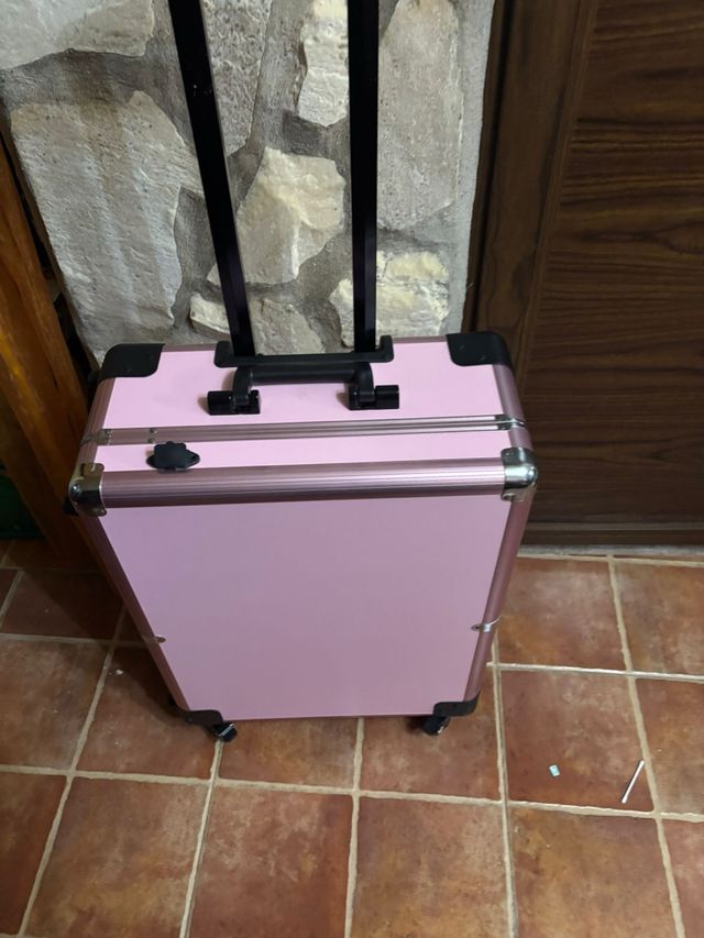 Maletín tocador de viaje rosa
