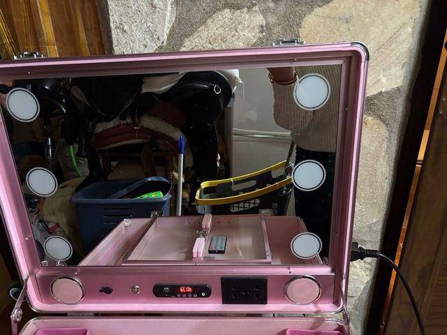 Maletín tocador de viaje rosa