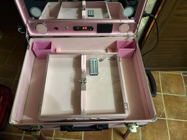 Maletín tocador de viaje rosa