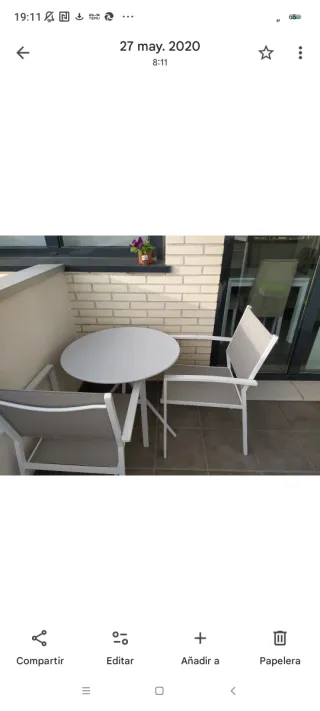 Mesa y 2 Sillas Terraza