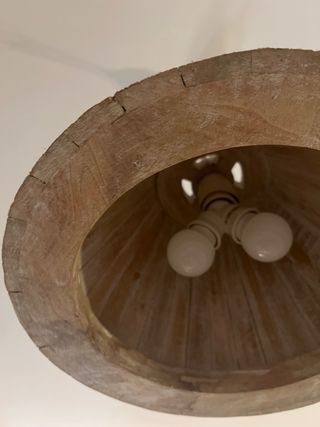 Lámpara colgante madera, estilo mediterráneo