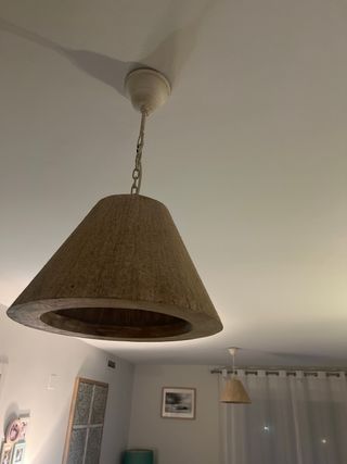 Lámpara colgante madera, estilo mediterráneo