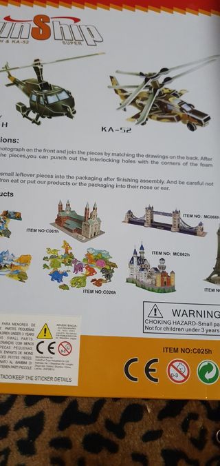 Puzzle 3D CubicFun Gun Ship Helicópteros