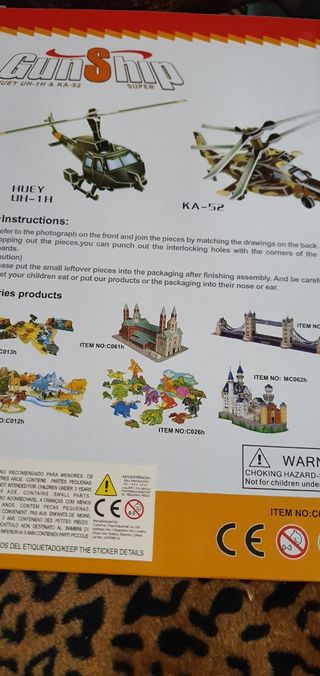 Puzzle 3D CubicFun Gun Ship Helicópteros