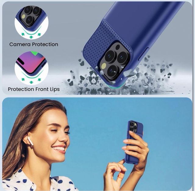 Custodia con batteria iPhone 14 Pro Max Blu