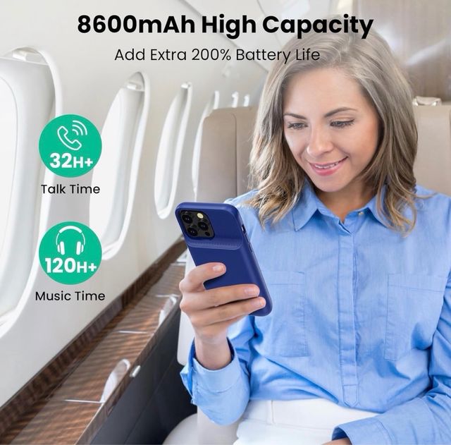 Custodia con batteria iPhone 14 Pro Max Blu