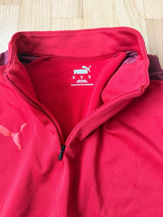 Sudadera Puma Roja Media Cremallera