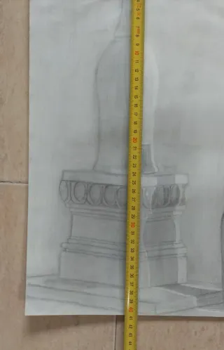 Dibujo Bodegón Antiguo Lápiz