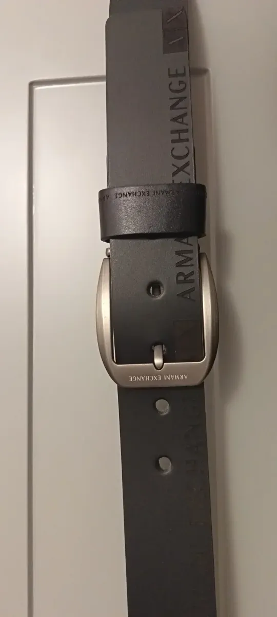 Cinturón Armani Exchange Piel Hombre Negro/Gris