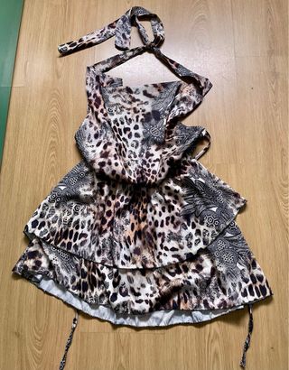 Vestido estampado animal print elegante hasta T-M