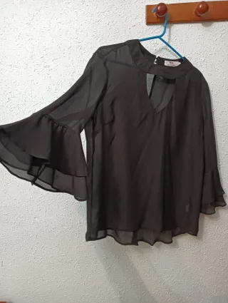 Blusa Mango Negra TallaM