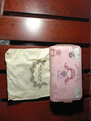 Monedero Sweet & Candy rosa y beige