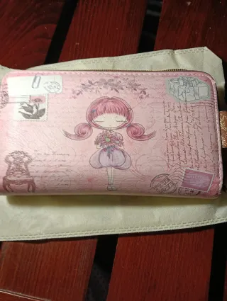 Monedero Sweet & Candy rosa y beige