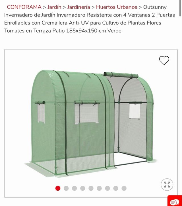 Invernadero Jardín Outsunny Verde