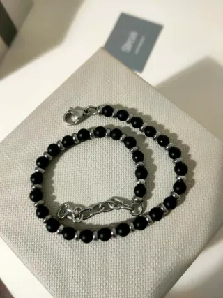 Bracciale uomo Stroili 23 cm nero e argento