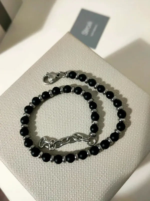 Bracciale uomo Stroili 23 cm nero e argento