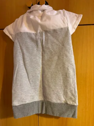 Vestito bambina vintage grigio e bianco