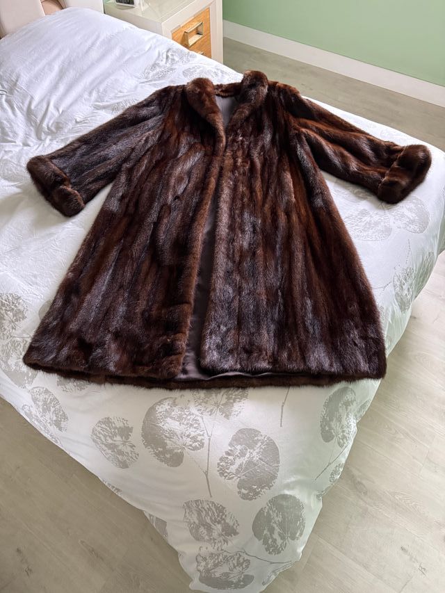 Abrigo tipo visón marrón