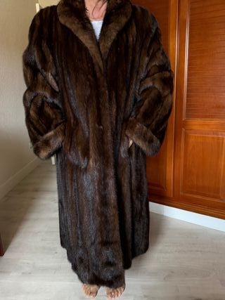 Abrigo tipo visón marrón