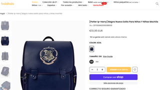 Mochila Harry Potter Balabala Azul