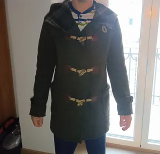 Abrigo de lana verde oliva