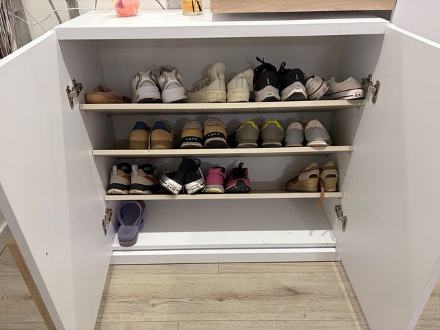 Recibidor completo madera y blanco