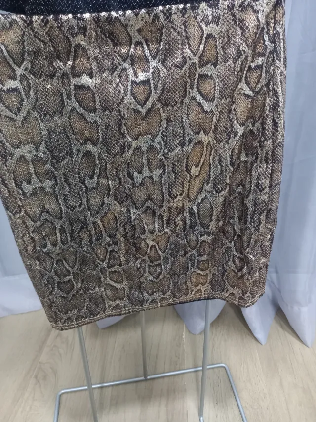 Falda mini lentejuelas animal print